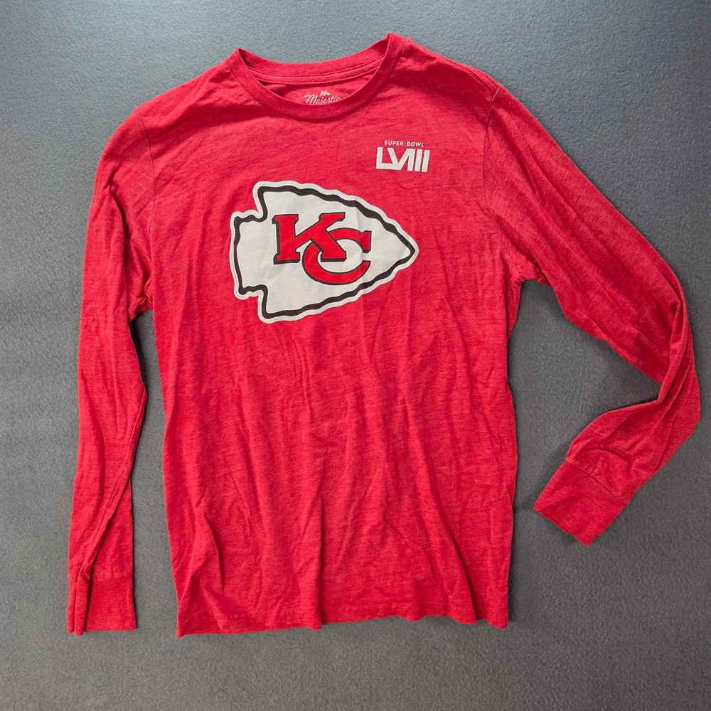 Majestic Patrick Mahomes Kansas City Chiefs Super Bowl Long Sleeve Shirt XL
